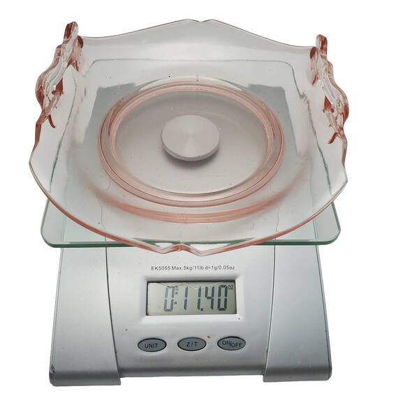 Pink Depression Handle Candy Dish 7" - Picture 9 of 9